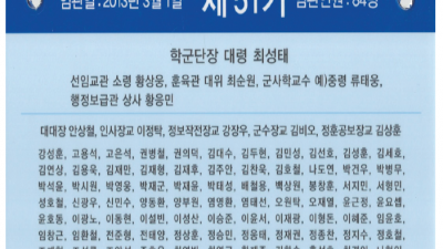 2013년3월1일 조선대 51기 임관인원 84명, 전체 4,748명 임관