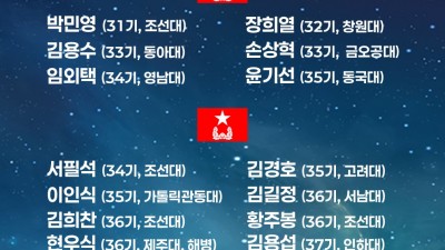 장군 진급을 축하드립니다. 소장 박민영(31기/정보), 준장 서필석(34기/공병).황주봉(36기/보병).김희찬(36기/기갑)