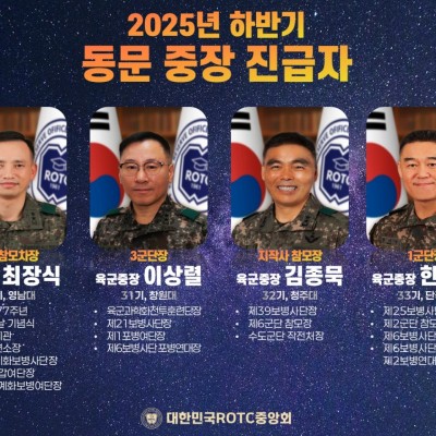 2025 하반기 국방부 중장 진급 인사
